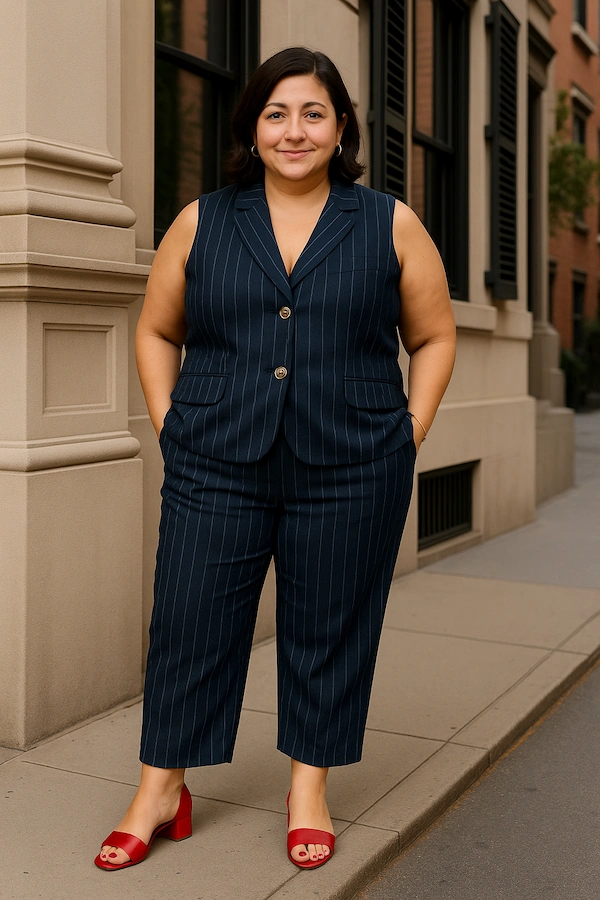 Nadelstreifendamenanzug