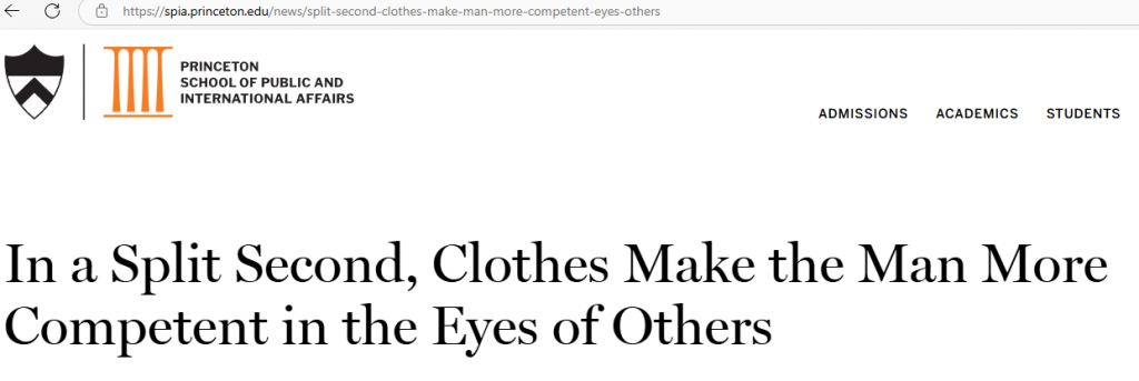 in a split of second, clothes make the man more competent in the eyes of others