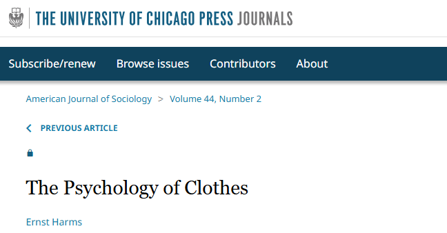 The Psychology of clothes